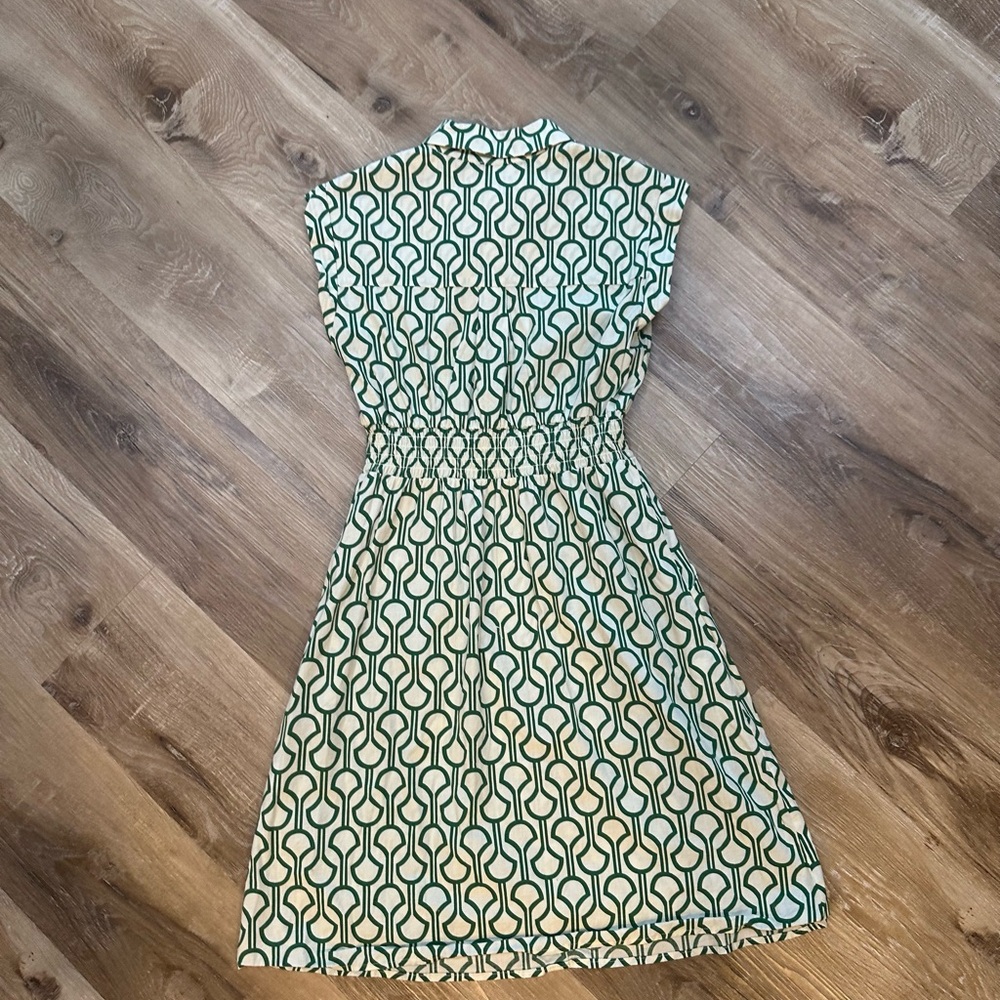 Monteau Green and White Patterned Midi Dress - Picture 3 of 4